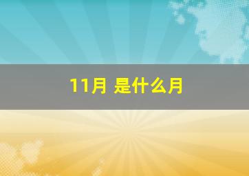 11月 是什么月